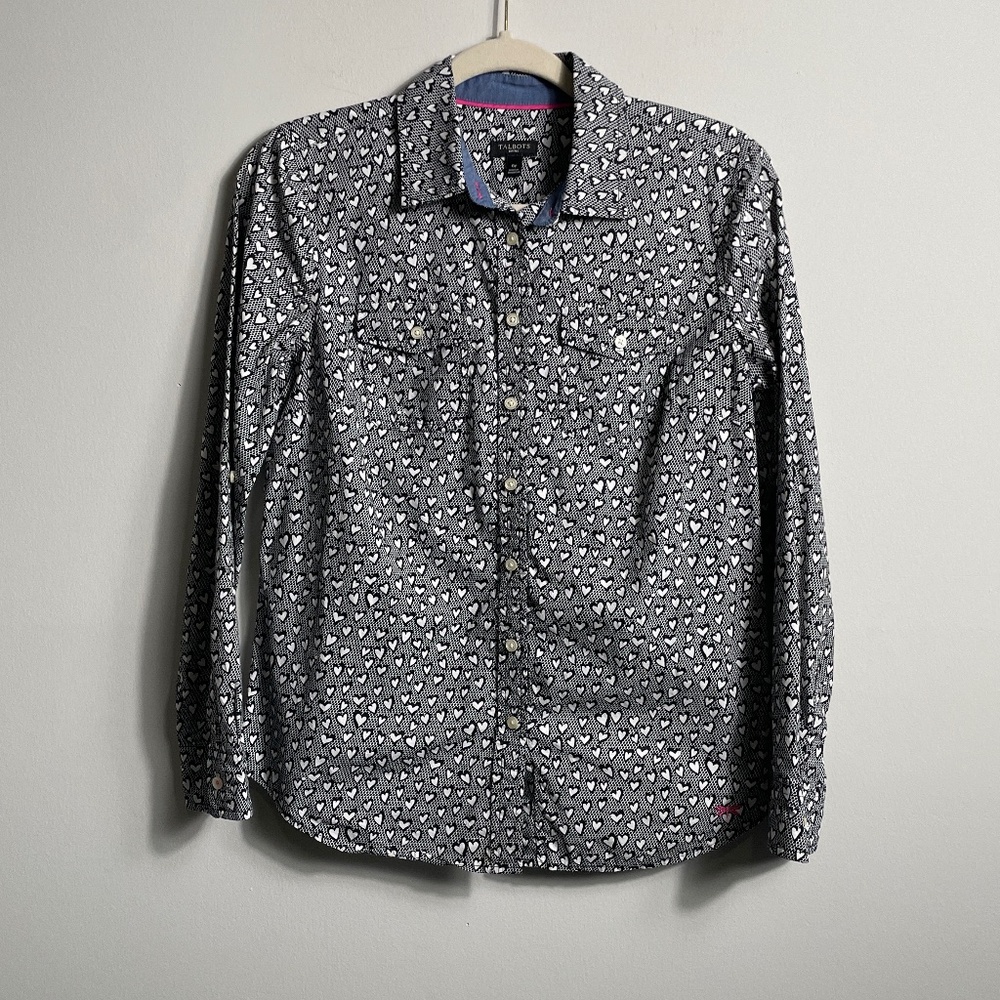 TALBOTS  -‎ Women's 6 Petite , Button Front roll Tab, Long Sleeve